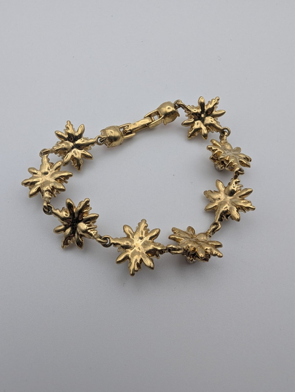 Marchesa Gold Tone Crystal and Faux Pearl Bracelet