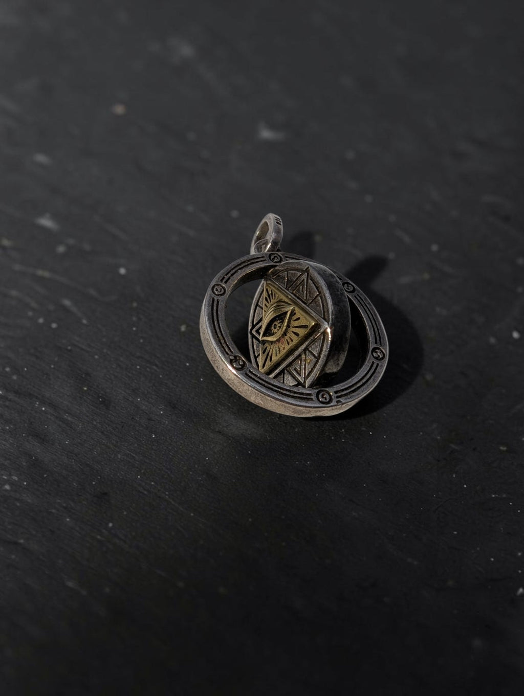 Rotatable Eye of Providence, Eye of Horus 925 Sterling Necklace Pendant