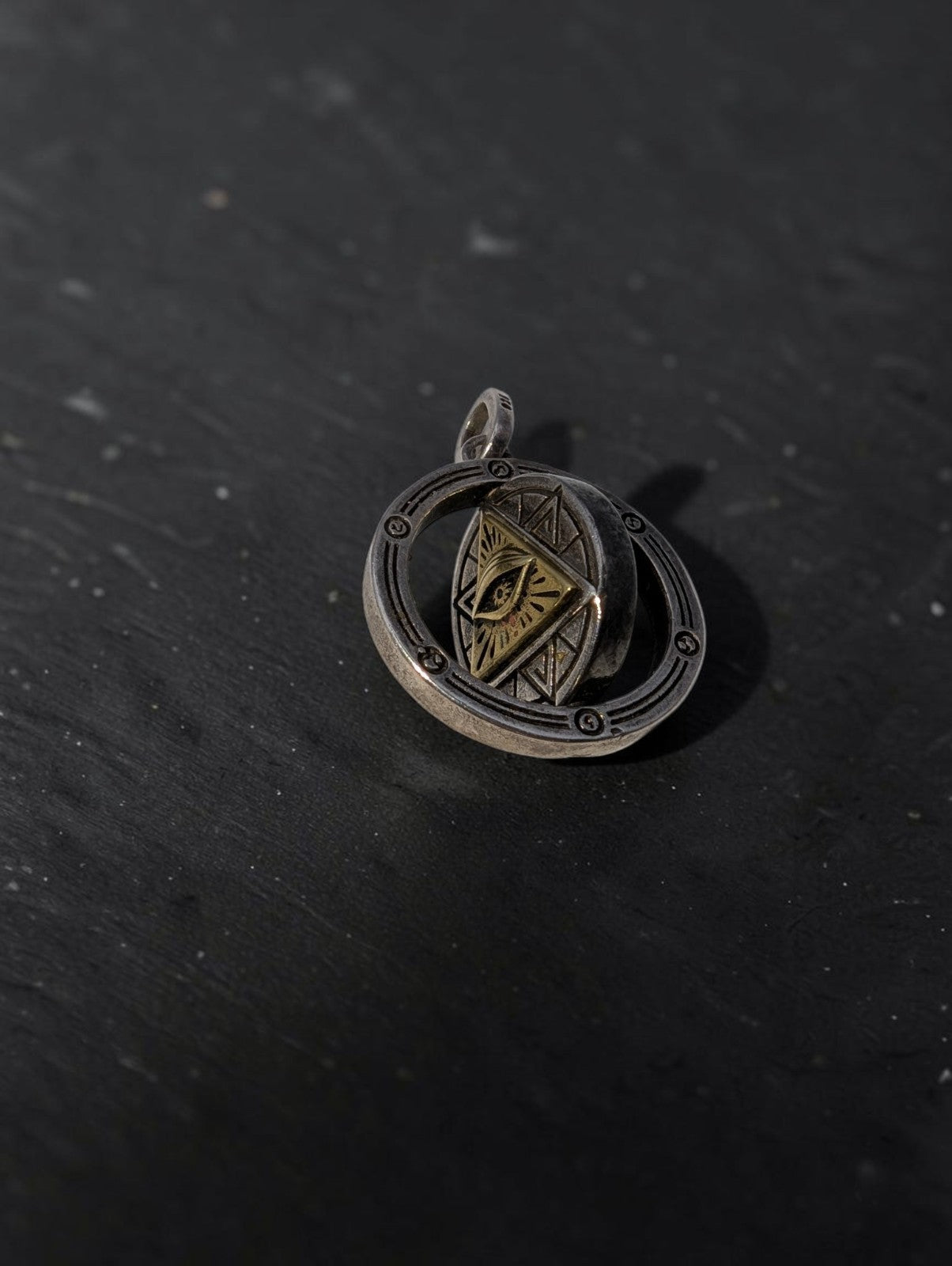 Rotatable Eye of Providence, Eye of Horus 925 Sterling Necklace Pendant