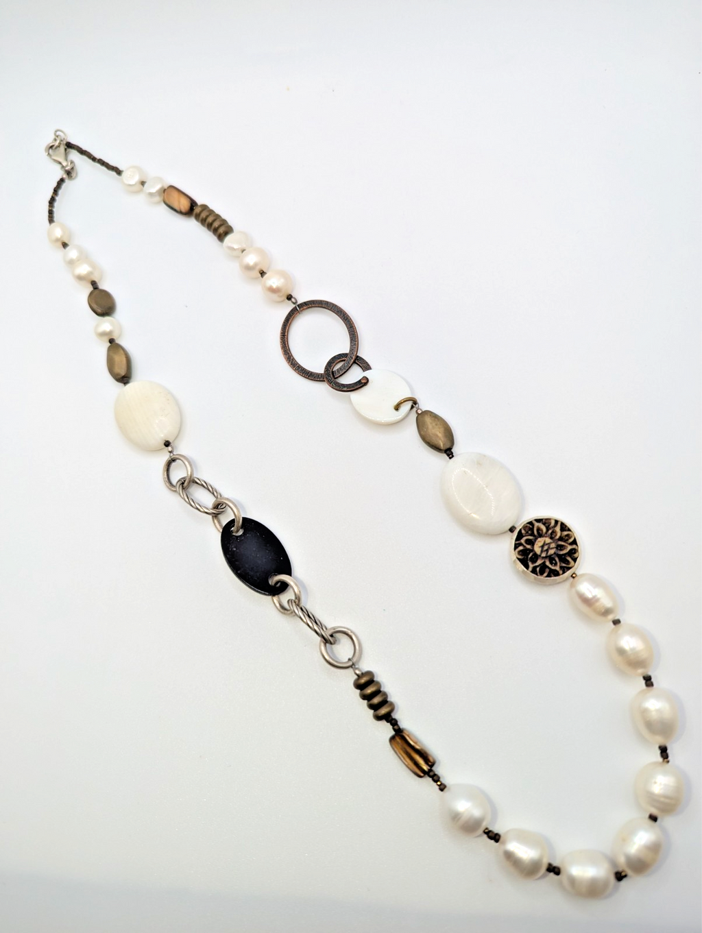 Retired Silpada "Go Coastal" Necklace, Freshwater Pearl/Sterling Silver, 24"