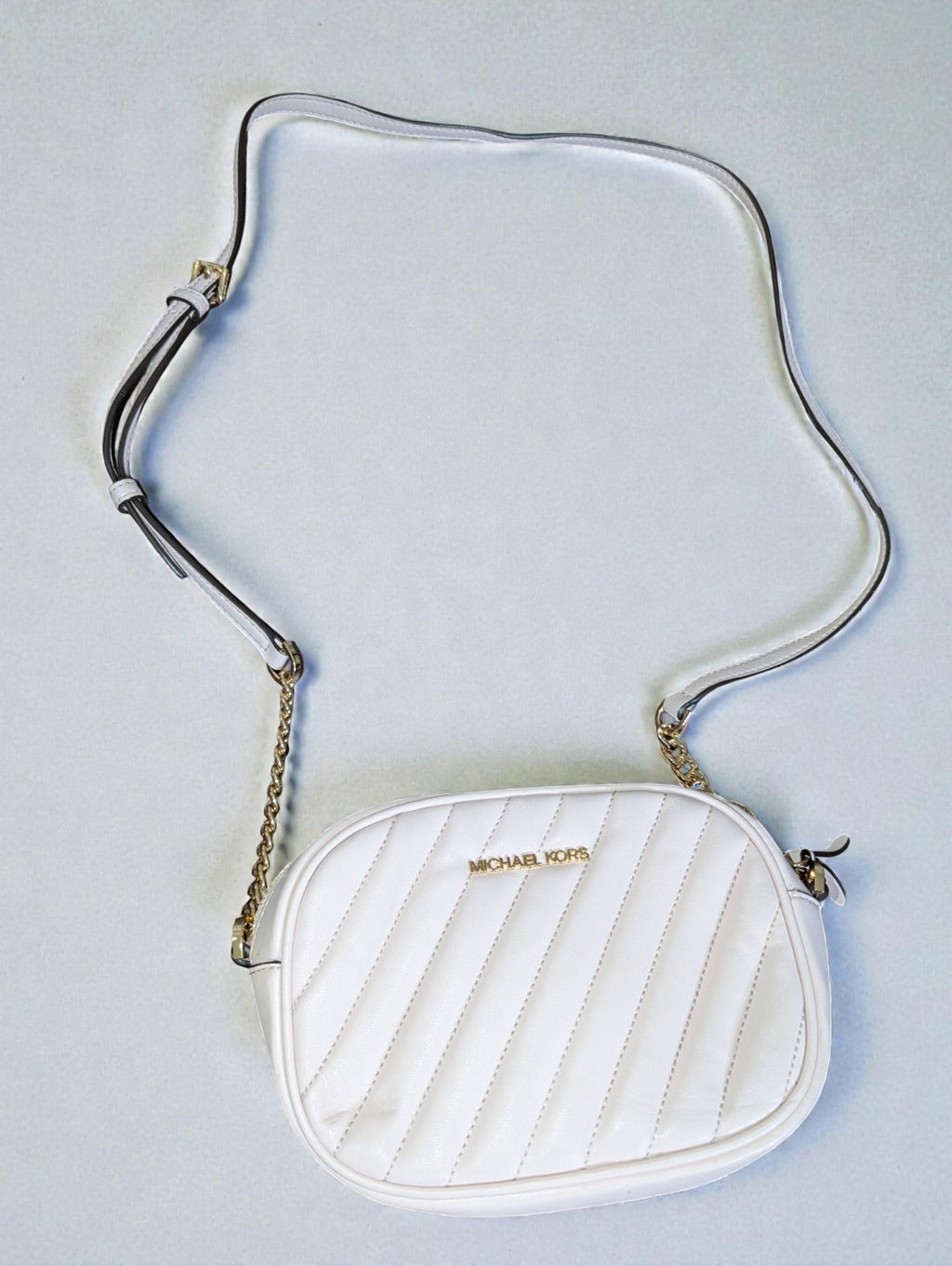 Michael Kors Small Oval Camera Crossbody Bag Purse, Light Rose Color