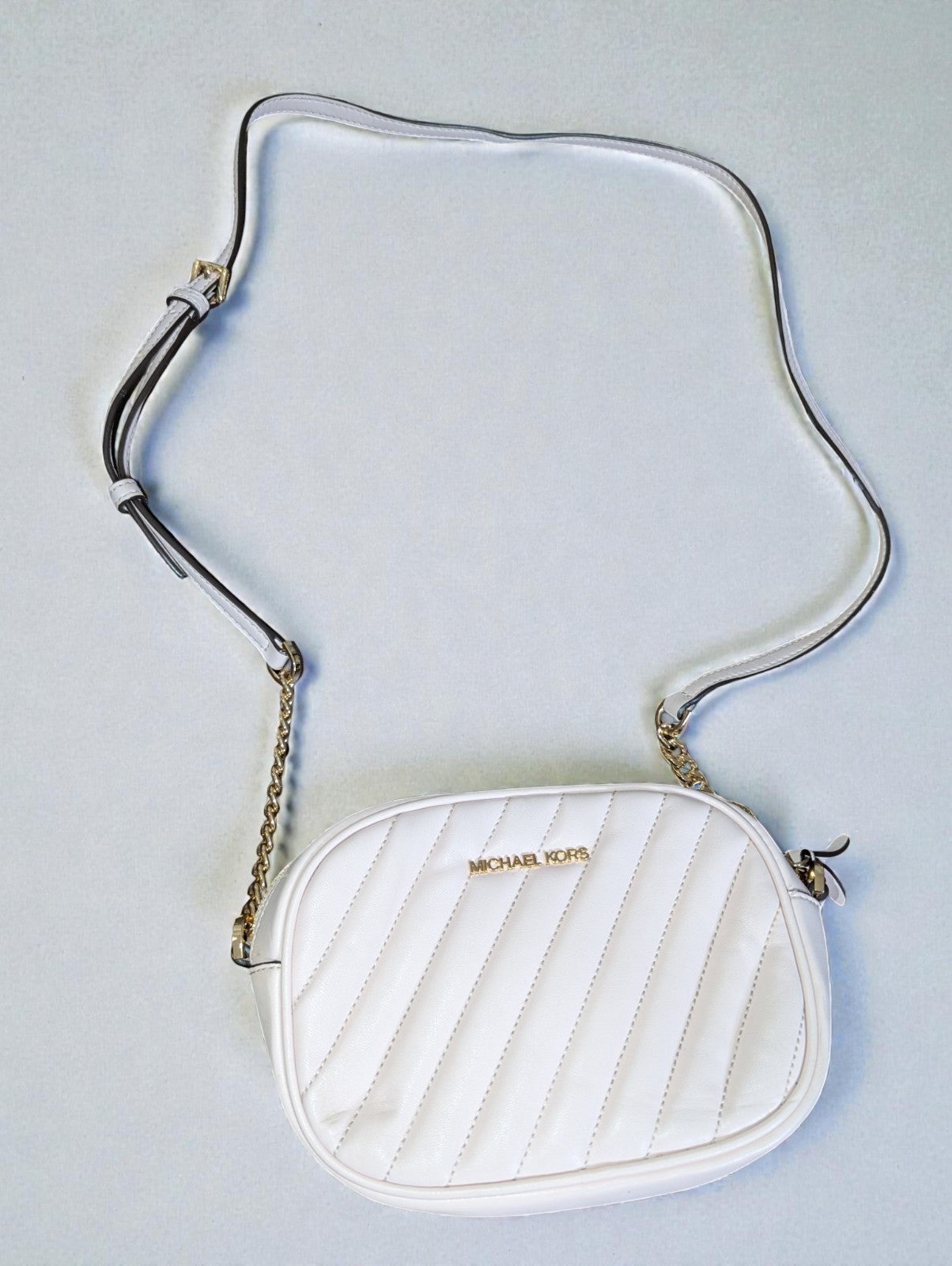 Michael Kors Small Oval Camera Crossbody Bag Purse, Light Rose Color