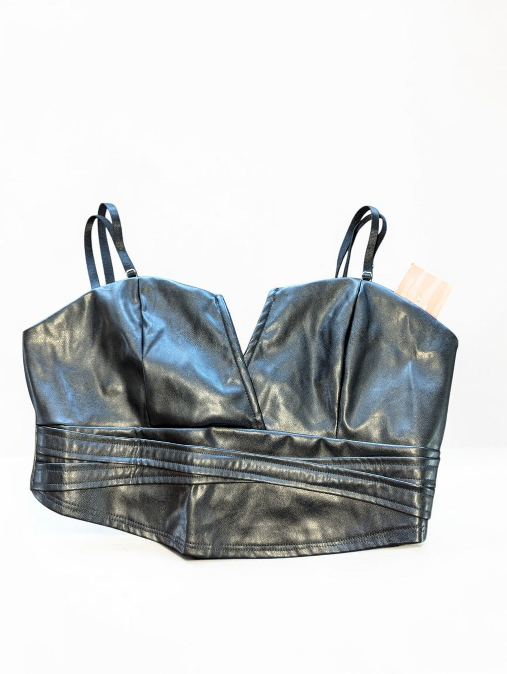 Shein Faux Leather Mini Corset Top NWT, Size Medium