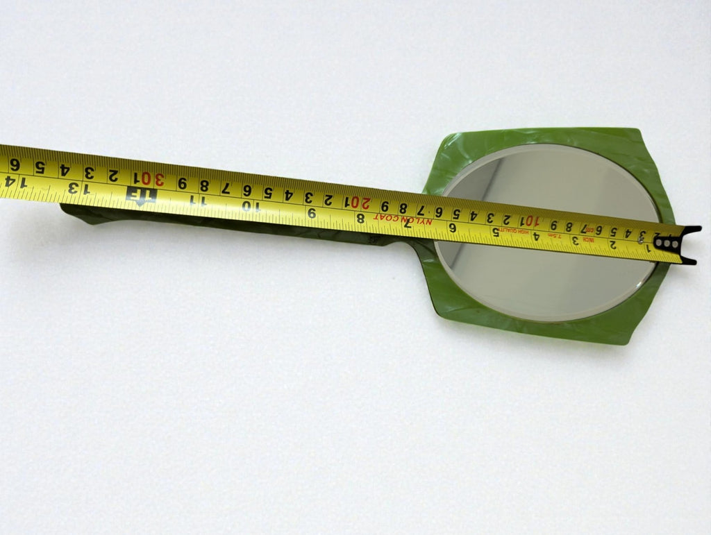 Vintage Green Marbled Hand Mirror