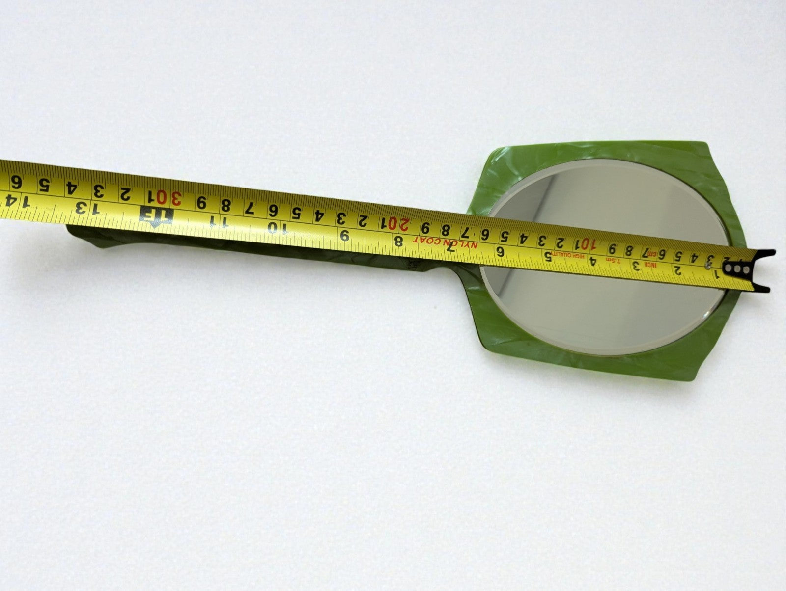 Vintage Green Marbled Hand Mirror