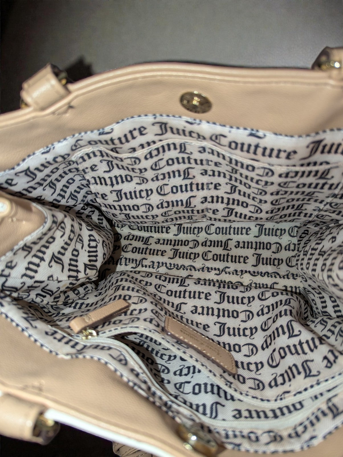 Juicy Couture Tan and Cream Shoulder Bag with Strap