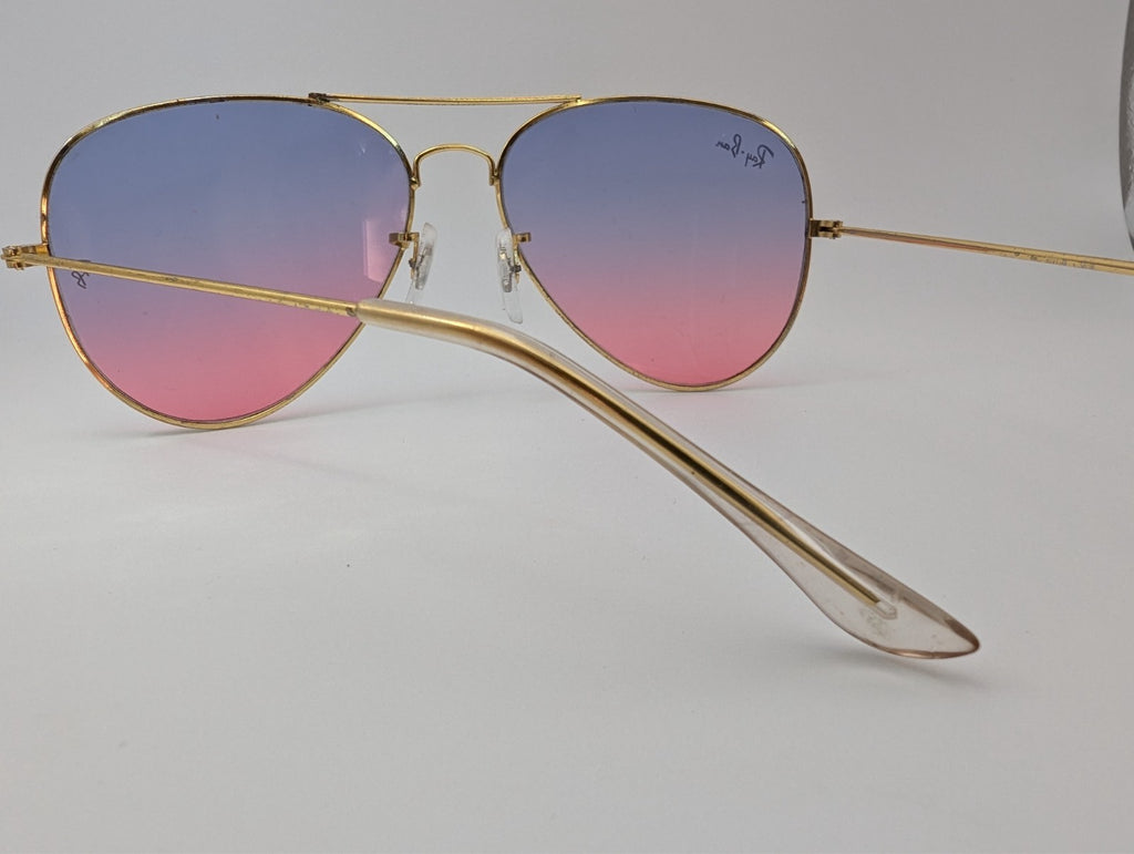 Ray-Ban Aviator Sunglasses, Gradient Pink Gold Frame