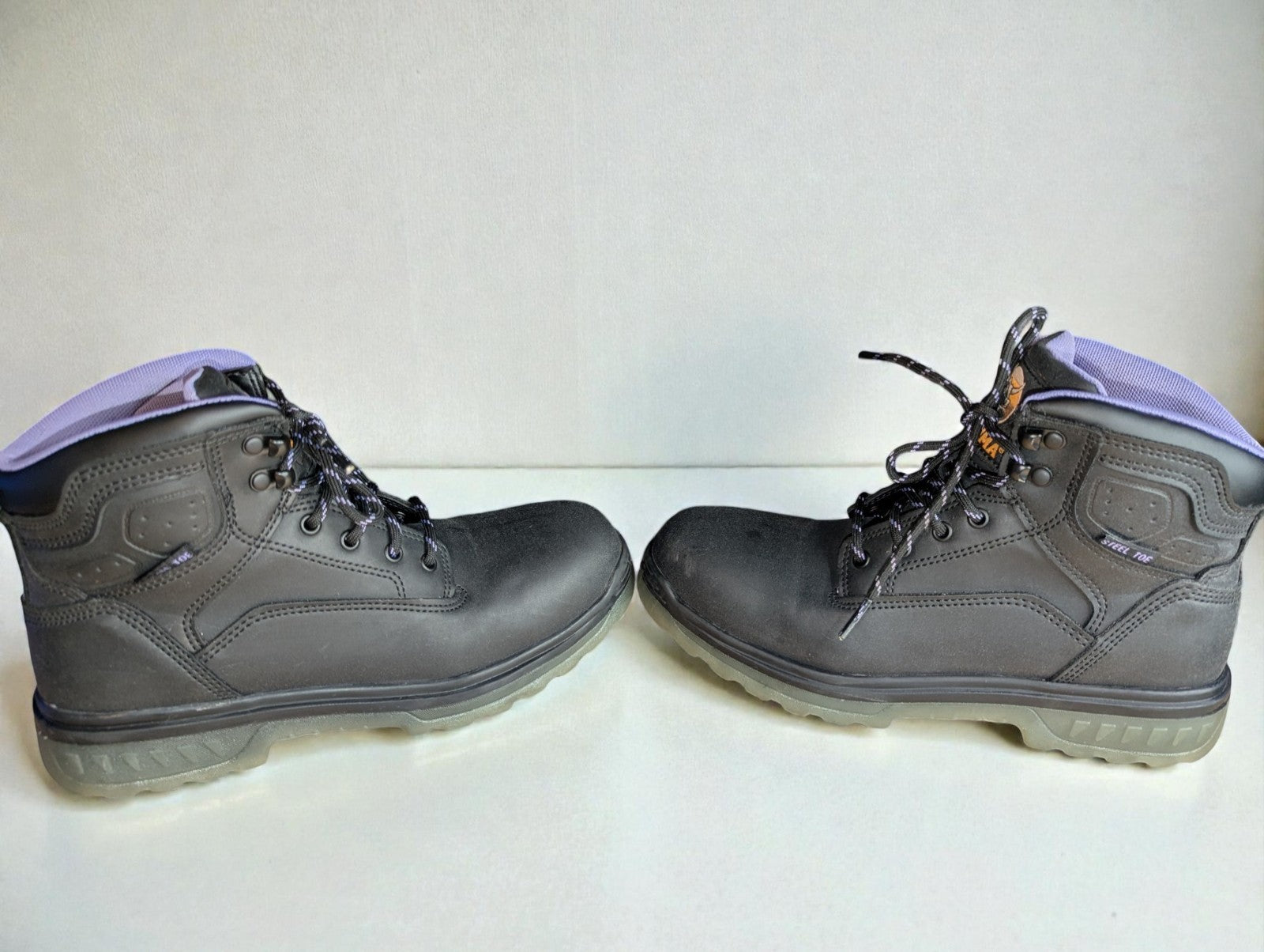 Brahma Women's Combustion 6" Steel Toe Work Boots, Size 8 Black and Purple