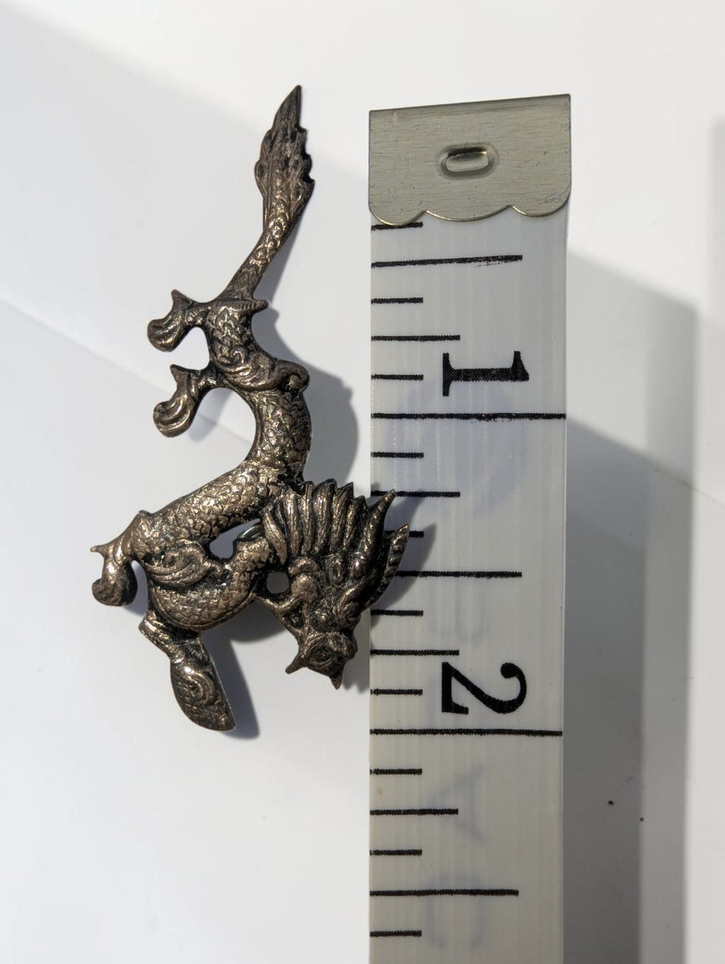 Vintage Dragon Pewter Brooch