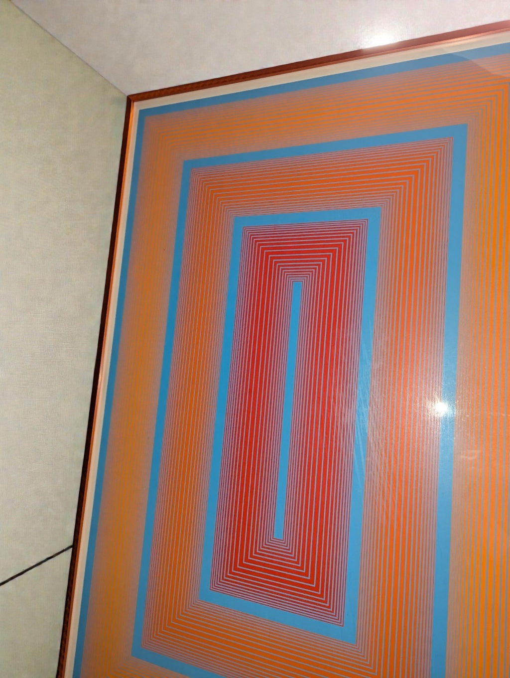 Orange Metal Framed Op Art Poster by Richard Anuszkiewicz