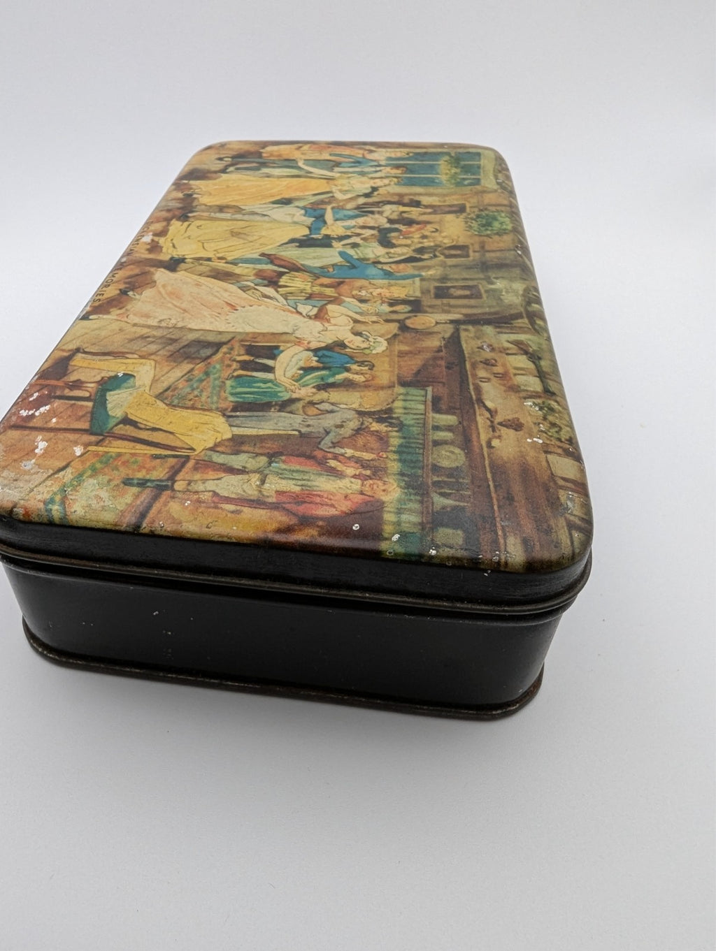 Vintage "Dickensian Memories" Toffee Tin 40s-50s, 7"x3.5"1.5"