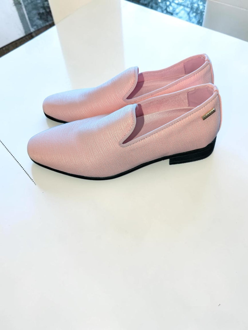 Uubaris Men's Dress Loafers Tuxedo Suit Slip-on Shoes Pink, Size 6