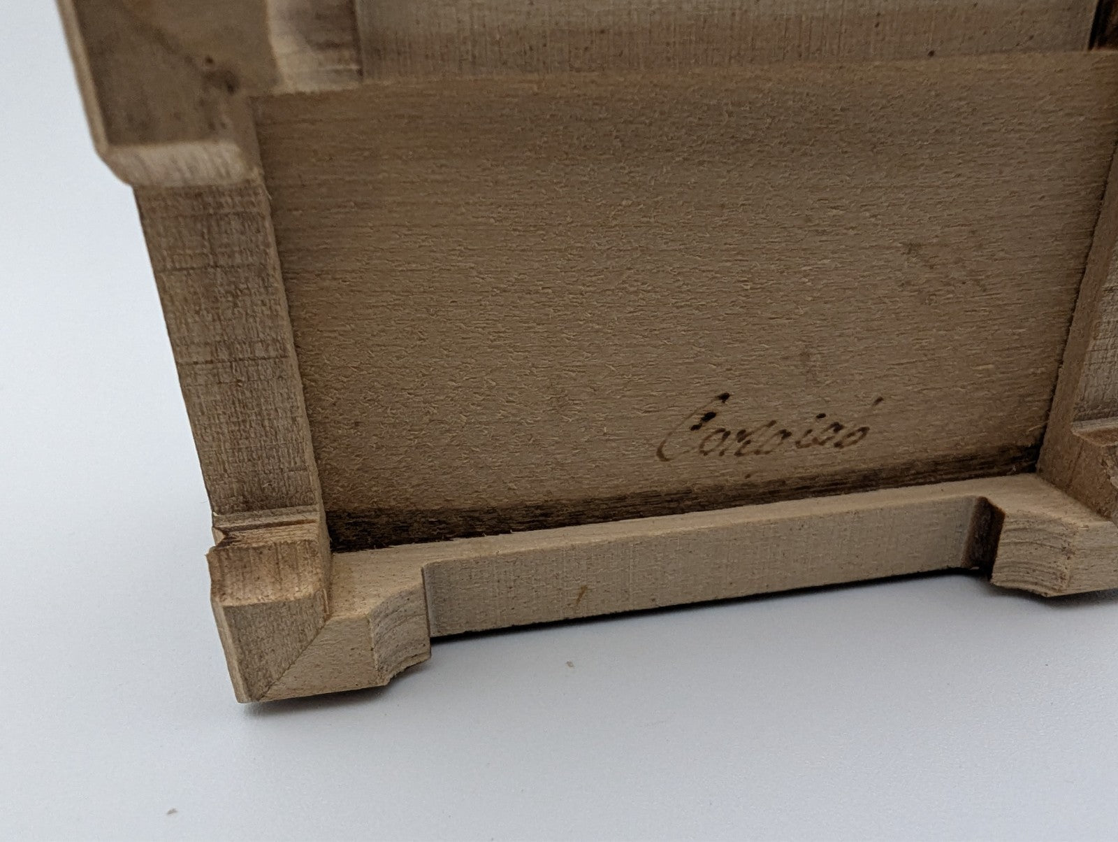 Vintage Wooden Intricate Jewelry Box, 2.75"x1.75"