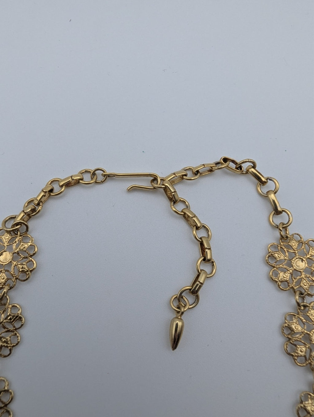 Vintage Vendome Floral Gold Plated Chain Necklace