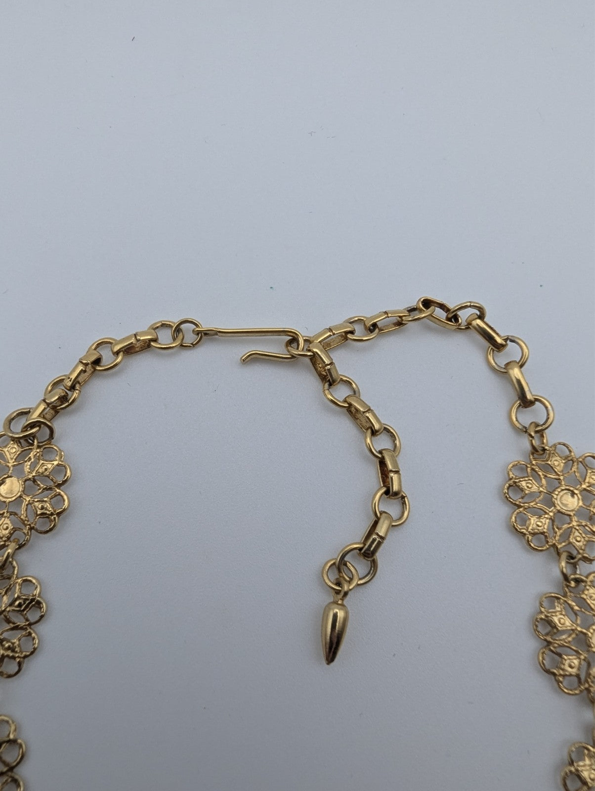 Vintage Vendome Floral Gold Plated Chain Necklace