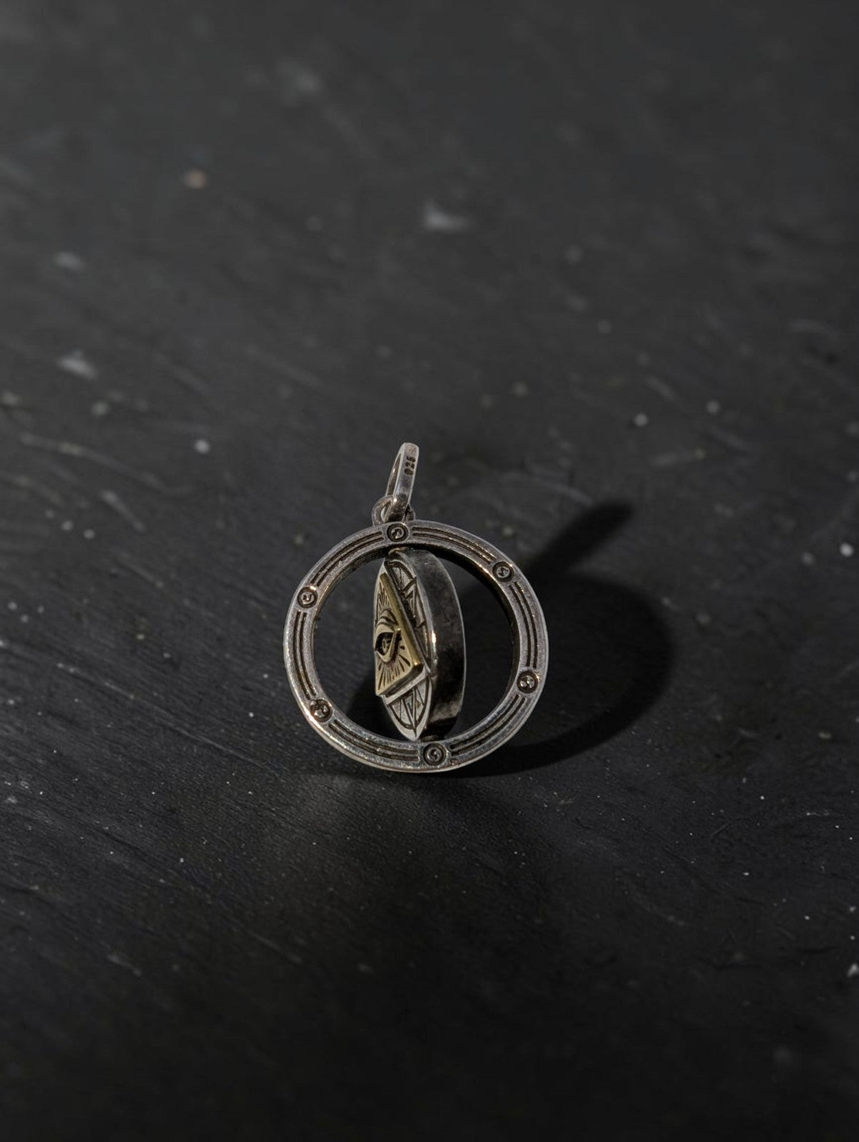 Rotatable Eye of Providence, Eye of Horus 925 Sterling Necklace Pendant