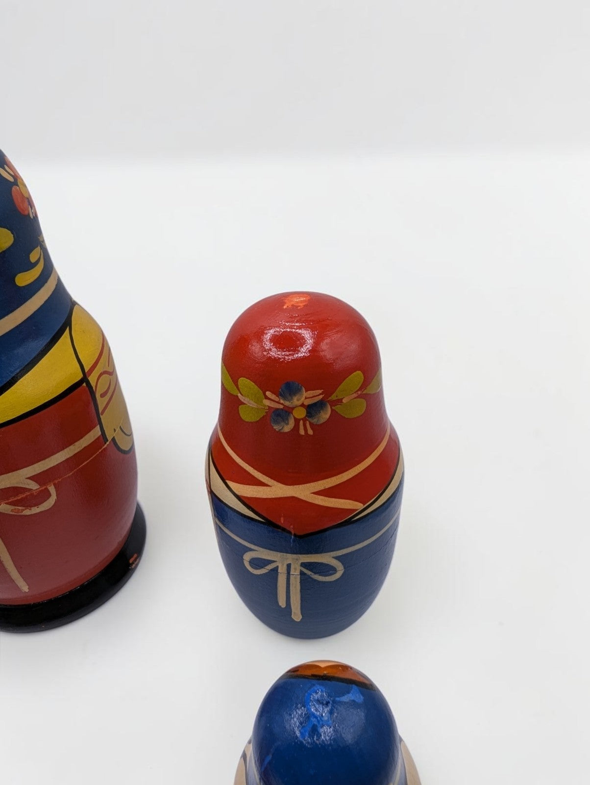 Vintage Hand Painted Wooden Russian Nesting Doll