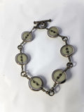 Vintage Silver Tone Button Bracelet, 7"
