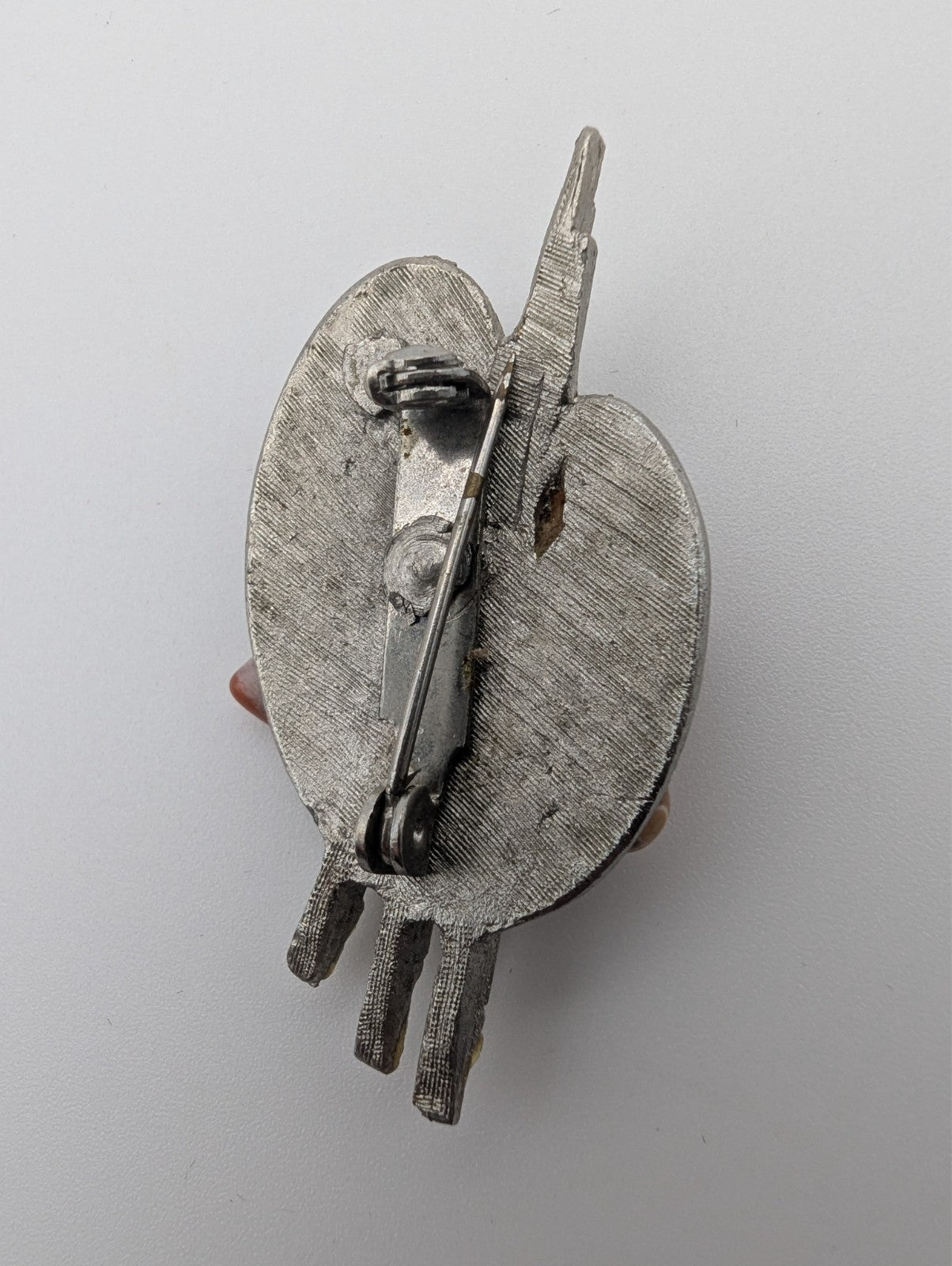 Silver Vintage Painter's Palette with Polished Agates Brooch