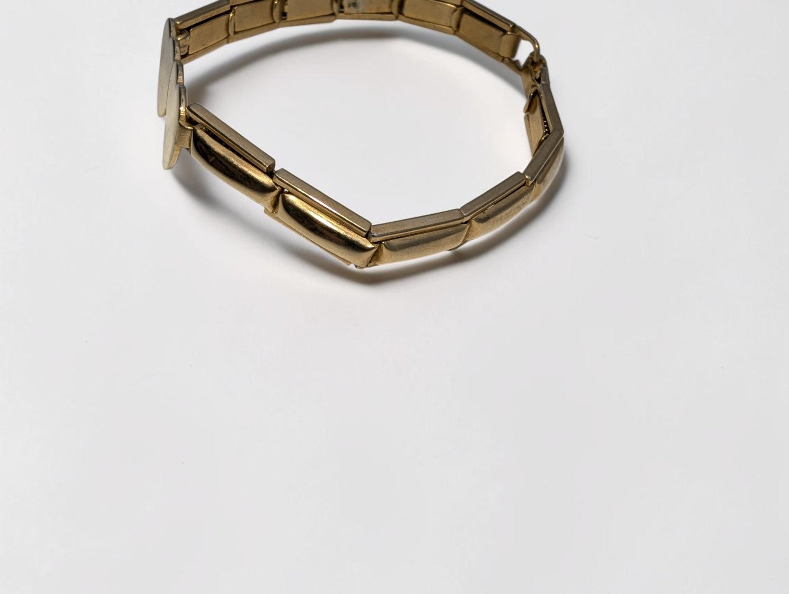 Vintage Gold Tone Expansion Sweatheart Bracelet, Double Hearts, Size 7"