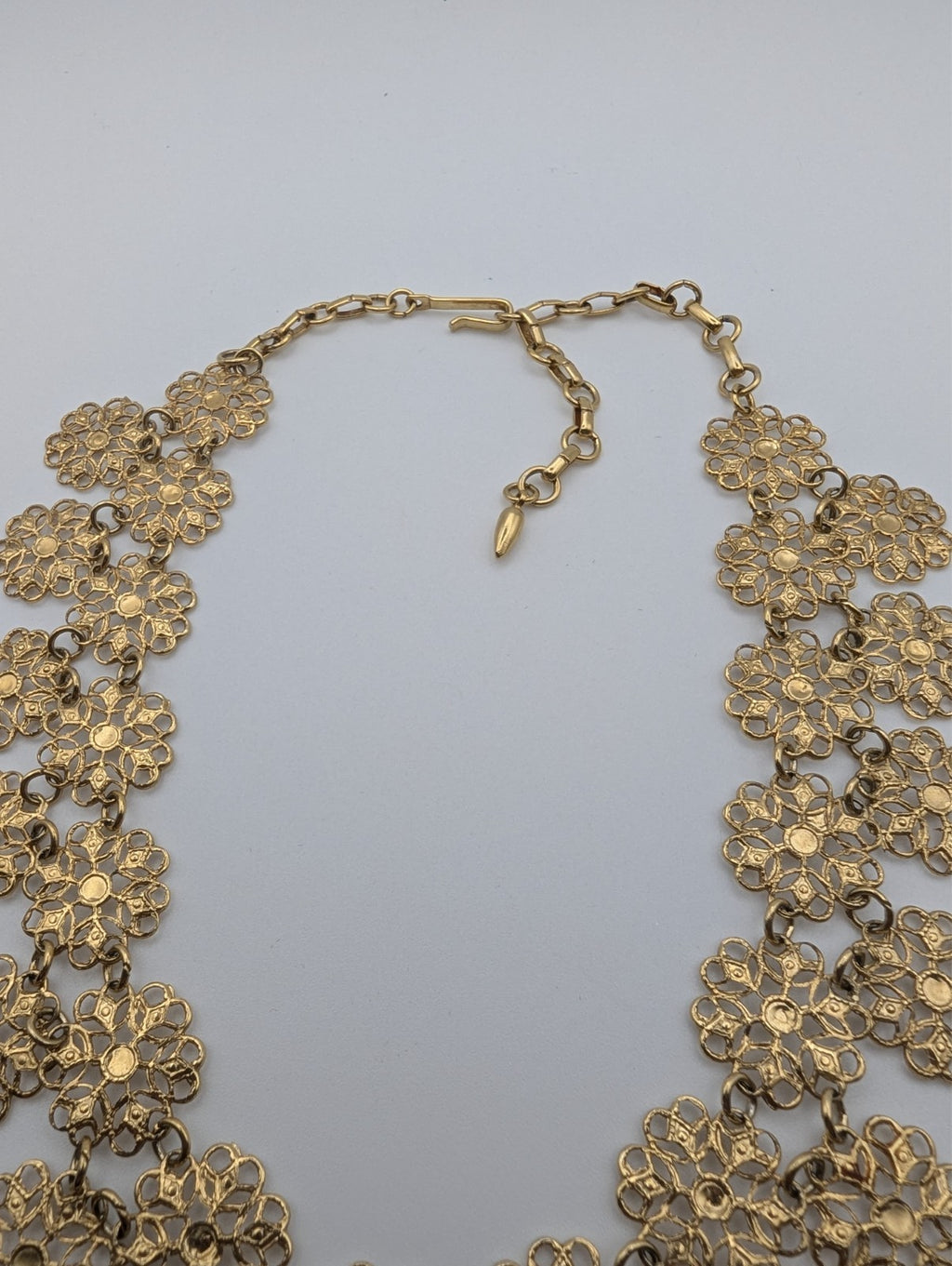 Vintage Vendome Floral Gold Plated Chain Necklace