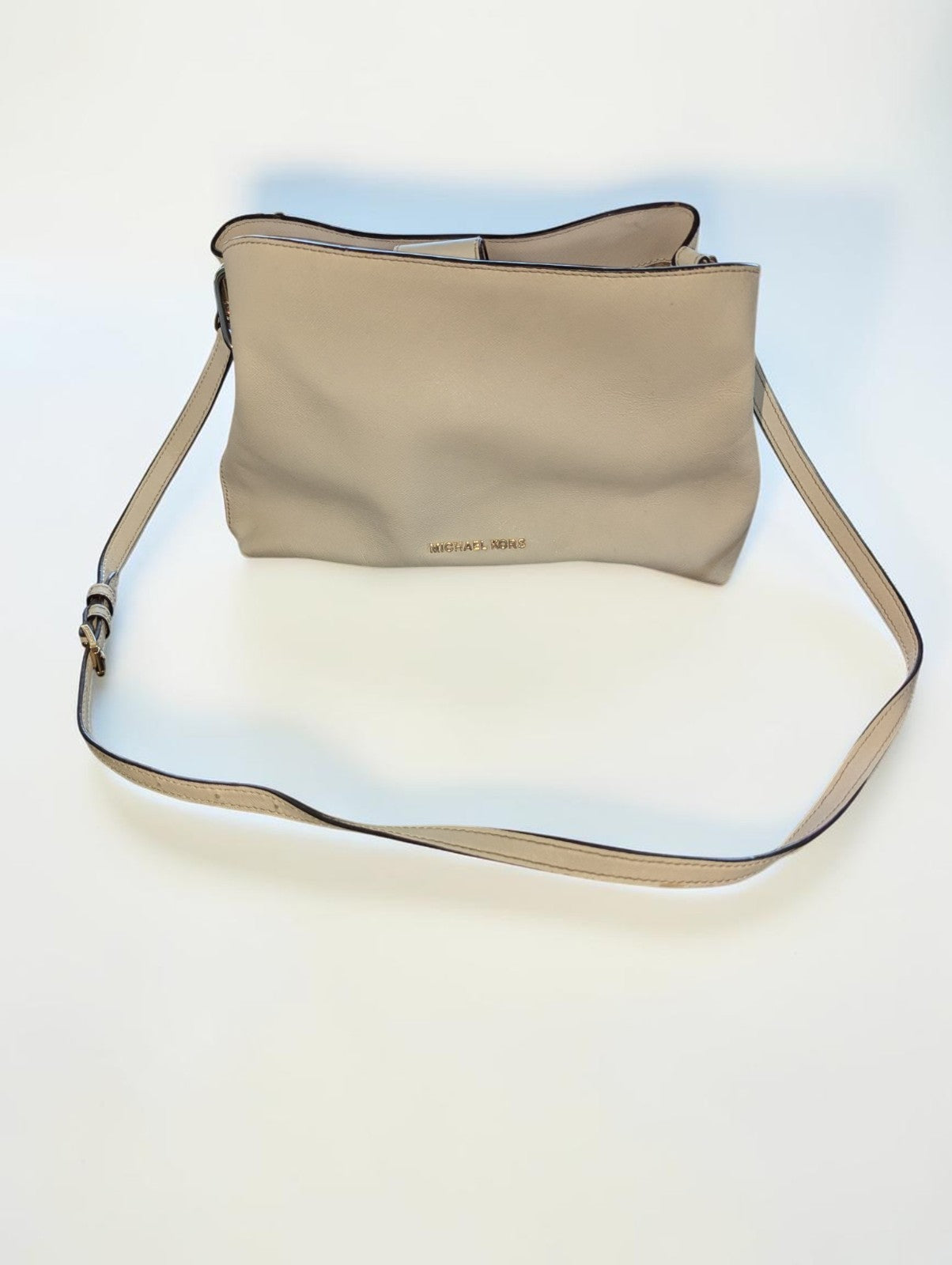 Michael Kors White Pebbled Leather Crossbody Bag