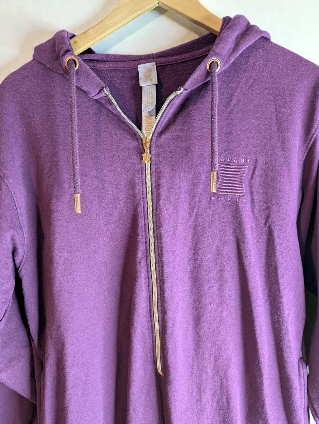 Women's Savage X Fenty Purple One-Piece Hooded Loungewear, Size S