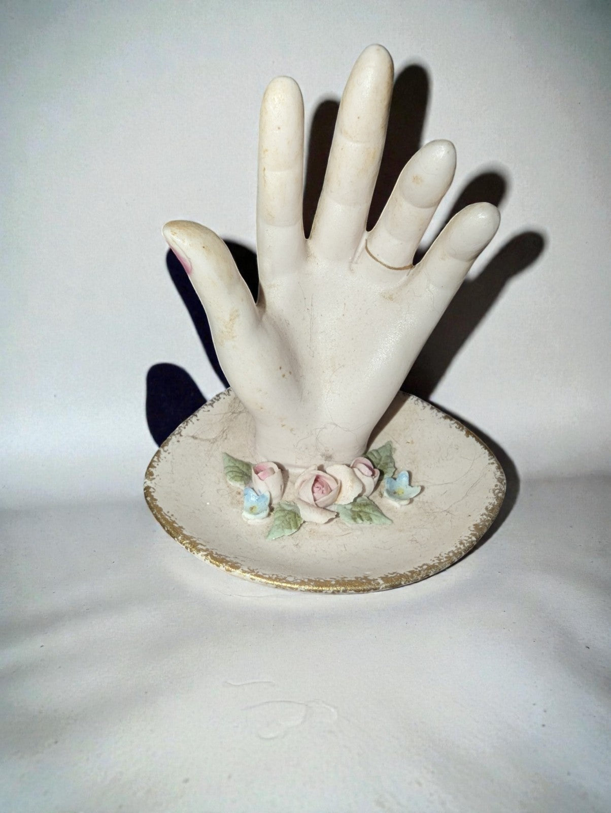 Vintage Lefton China Collection 3D Rose Design-Candle Holders, Vase, Hand