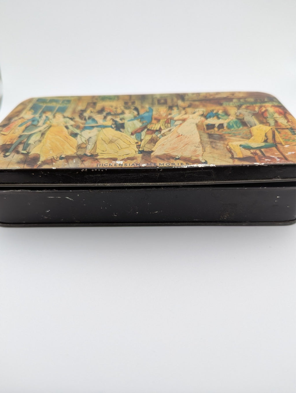 Vintage "Dickensian Memories" Toffee Tin 40s-50s, 7"x3.5"1.5"
