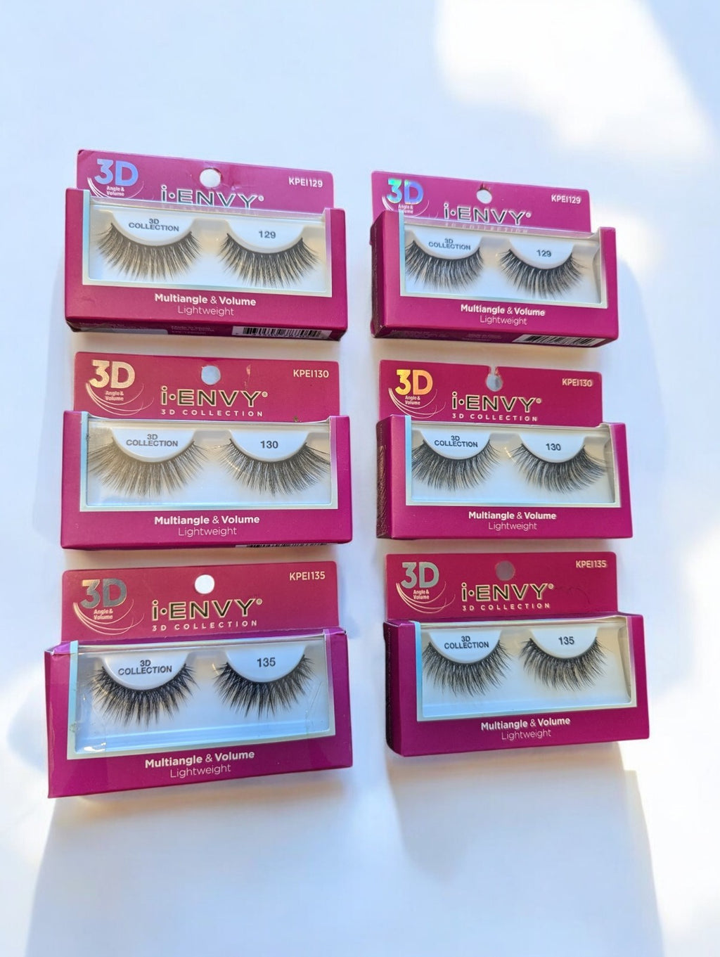 Kiss I-Envy 3D False Eyelashes Lot, 6 Unopened Boxes, 3 Varieties