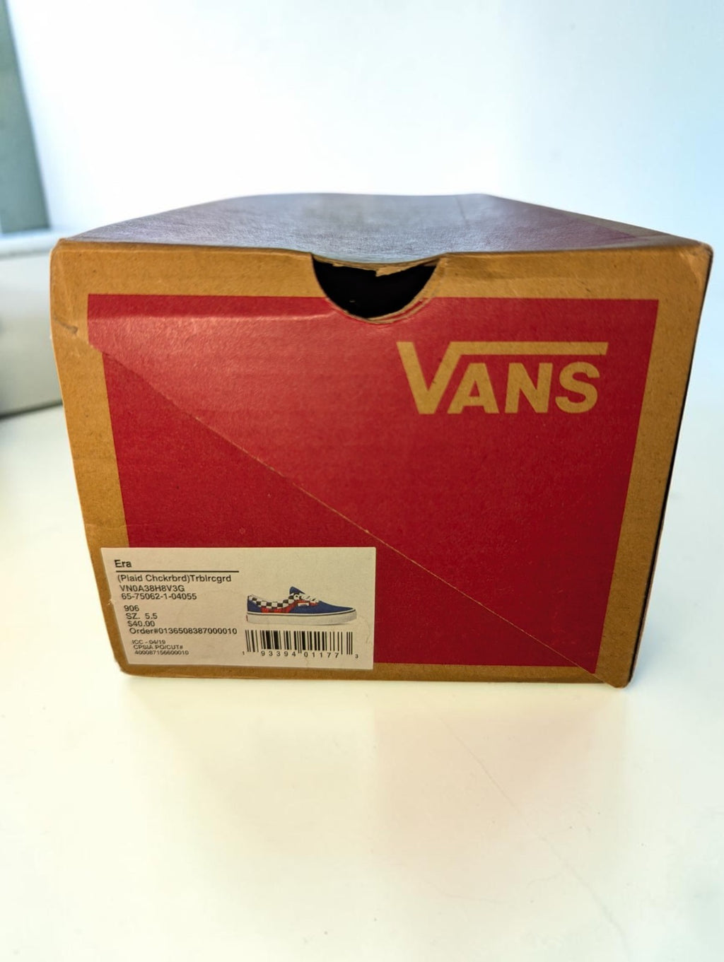 Vans Era Skate Shoes Plaid Checkerboard Colorway, Youth Size 5.5