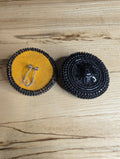 Black Beaded Handcrafted Circle Stud Earrings