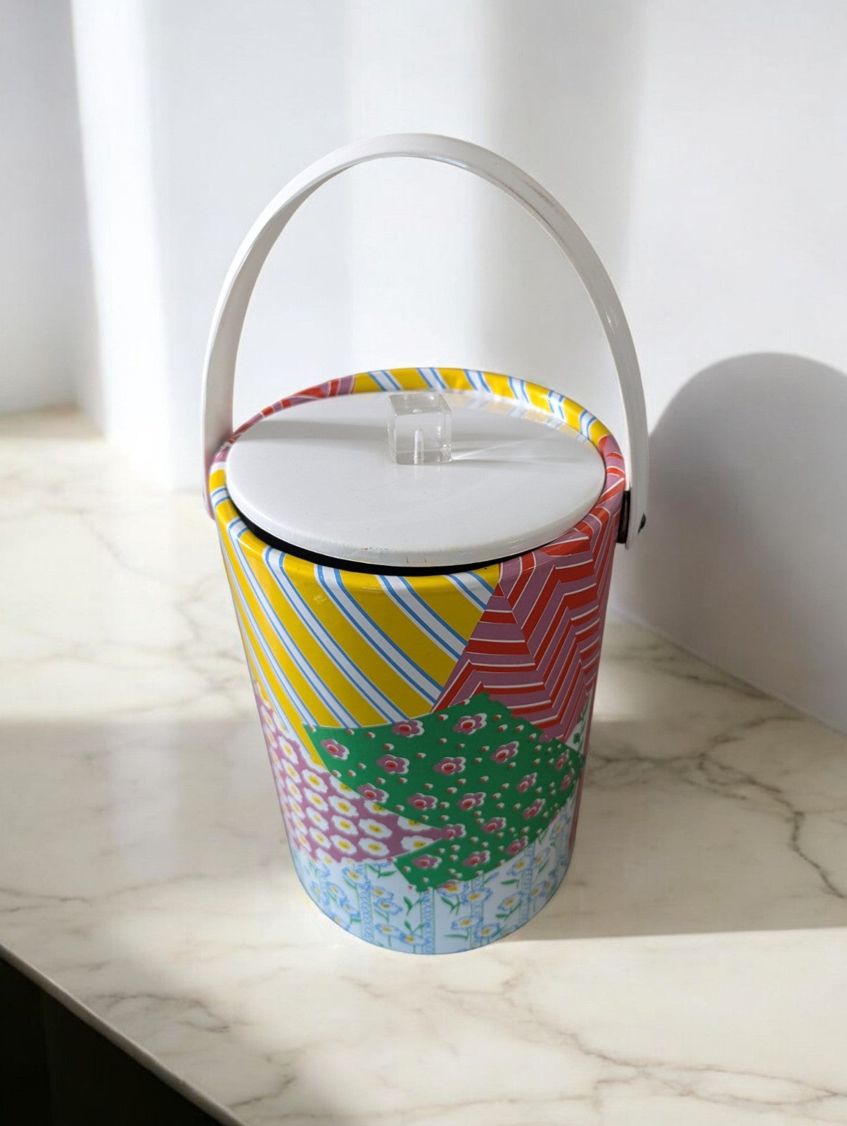 Vintage 60's-70's Patchwork Ice Bucket