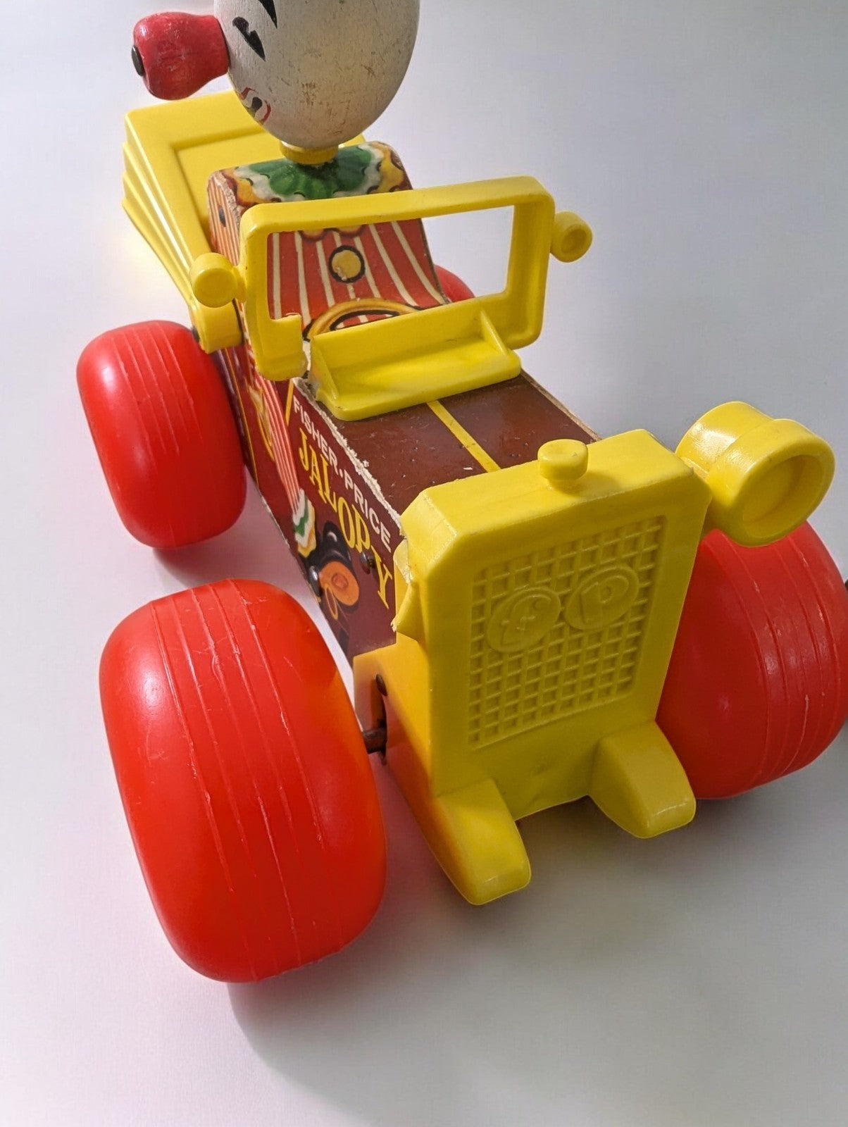 Vintage 1960s Fisher Price Toy Lot of 3- Jalopy, Lunch Box, Two Tune TV