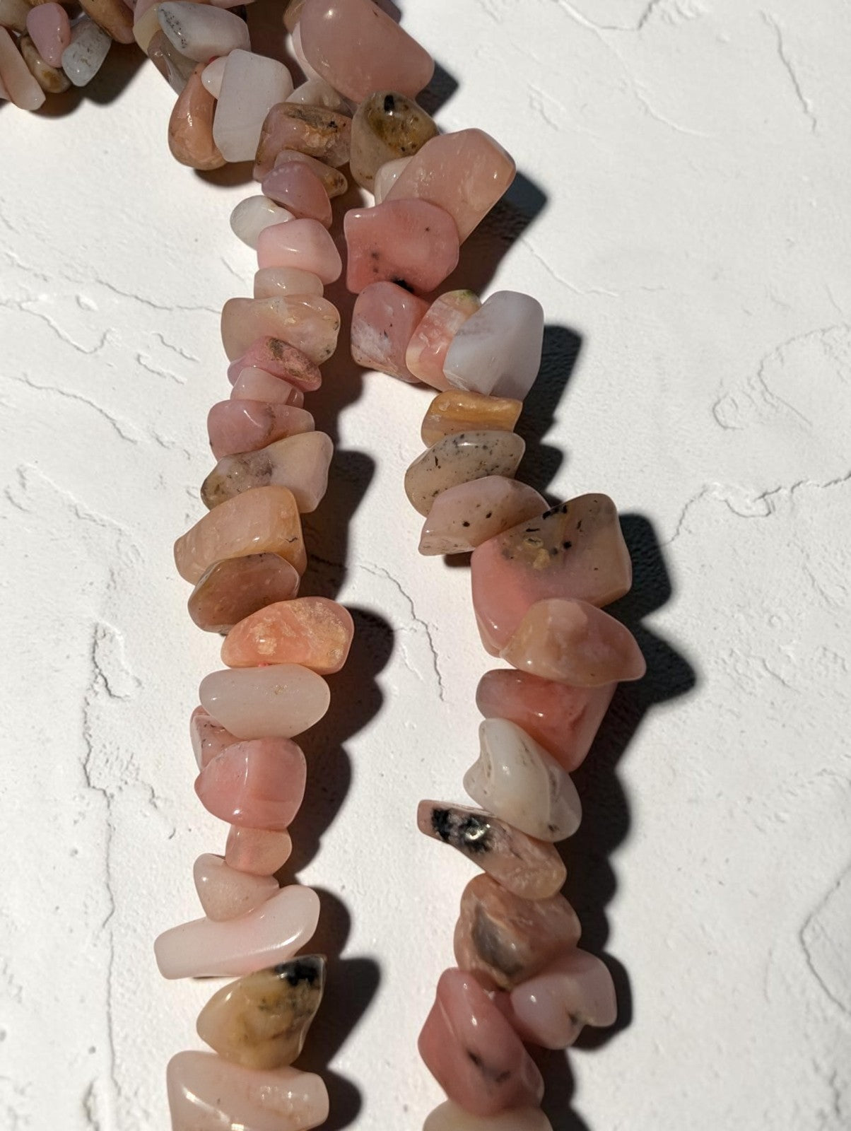 Puruvian Pink Opal Chip Bead Strand Necklace, 32"