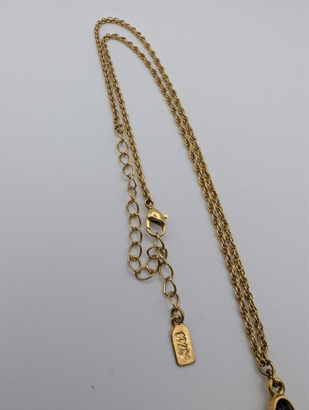 1928 Victorian Style Rose Purple Pendant with Chain, 16"