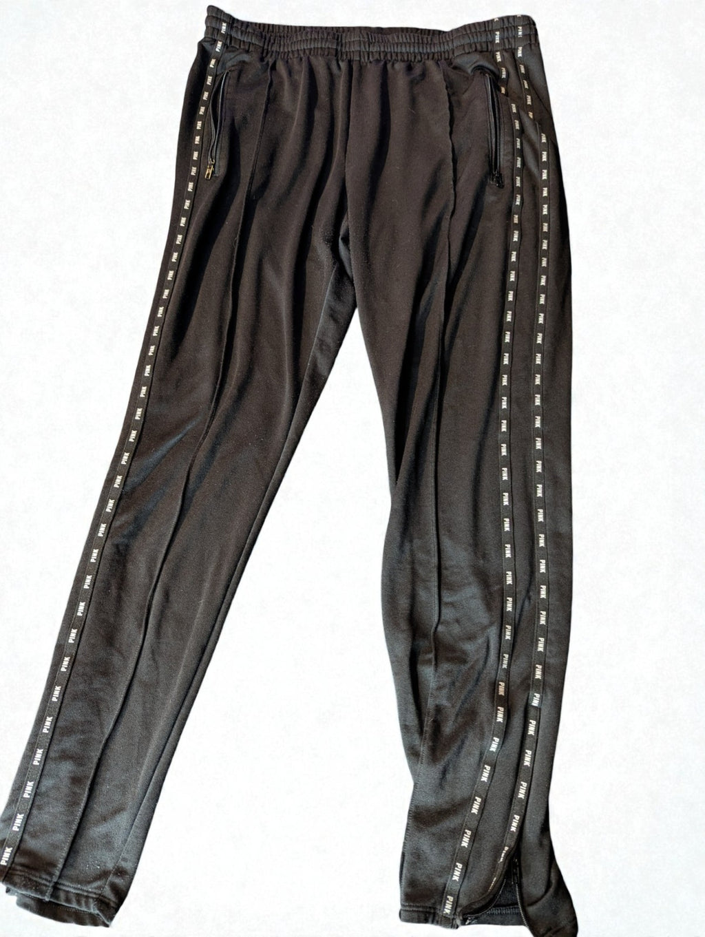 Victoria's Secret PINK Logo Tape Side Stripe Track Pants, Large