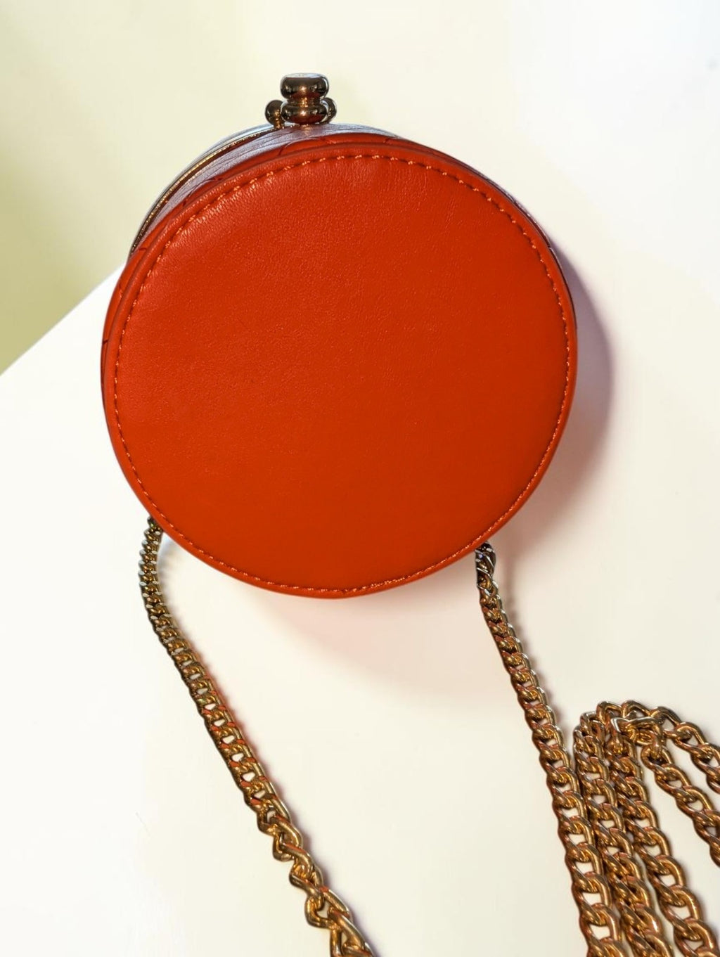 Fashion Nova "Here For The Drama" Round Clutch Bag Orange, Crossbody Strap