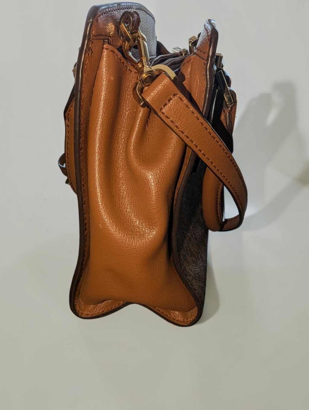 Michael Kors Mott Medium Messenger Satchel Bag, Brown Signature Print