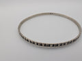 Vintage Scrolled Motif Sterling Silver Bangle Bracelet 7.5"