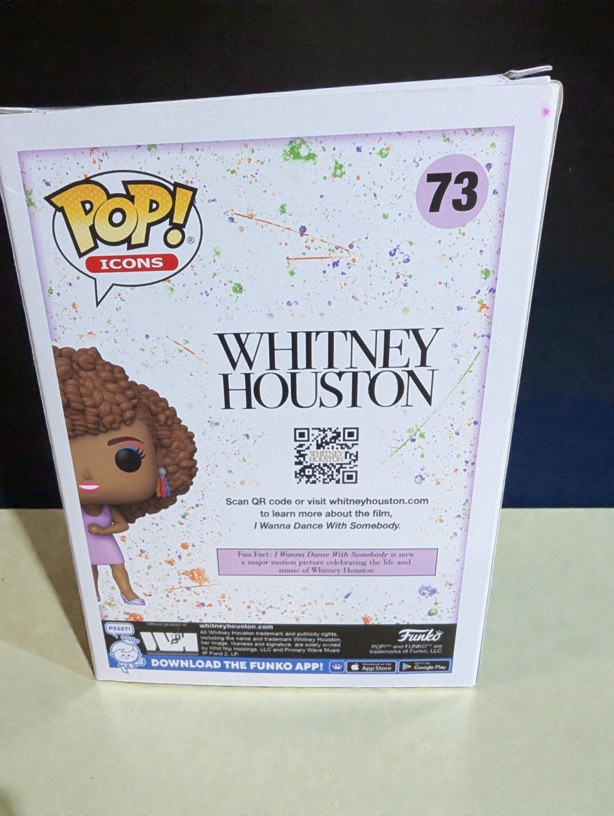 Funko Pop Whitney Houston #73, New in Box, Imperfect Box