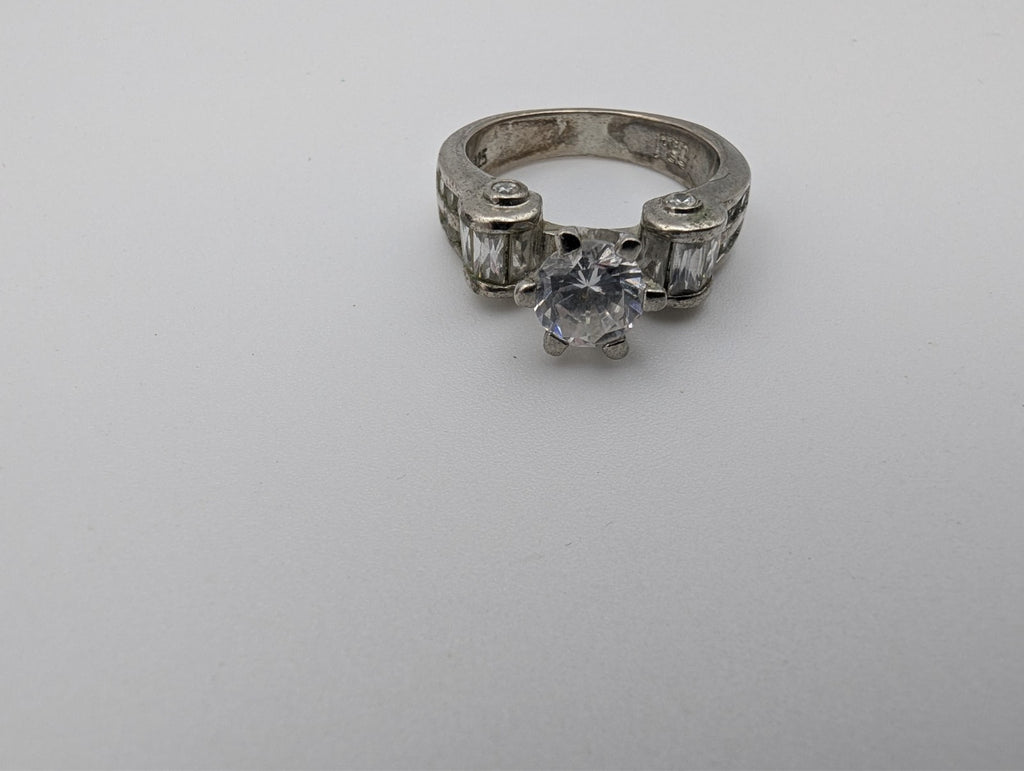 Vintage Style 925 DBJ Crystal Ring, Size 7