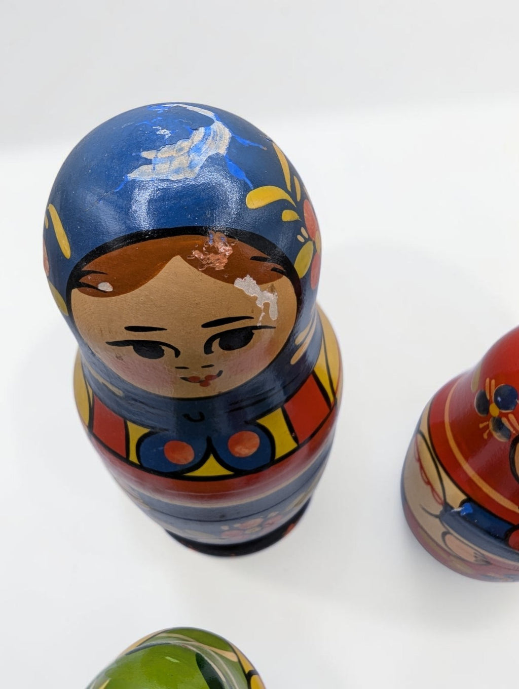 Vintage Hand Painted Wooden Russian Nesting Doll