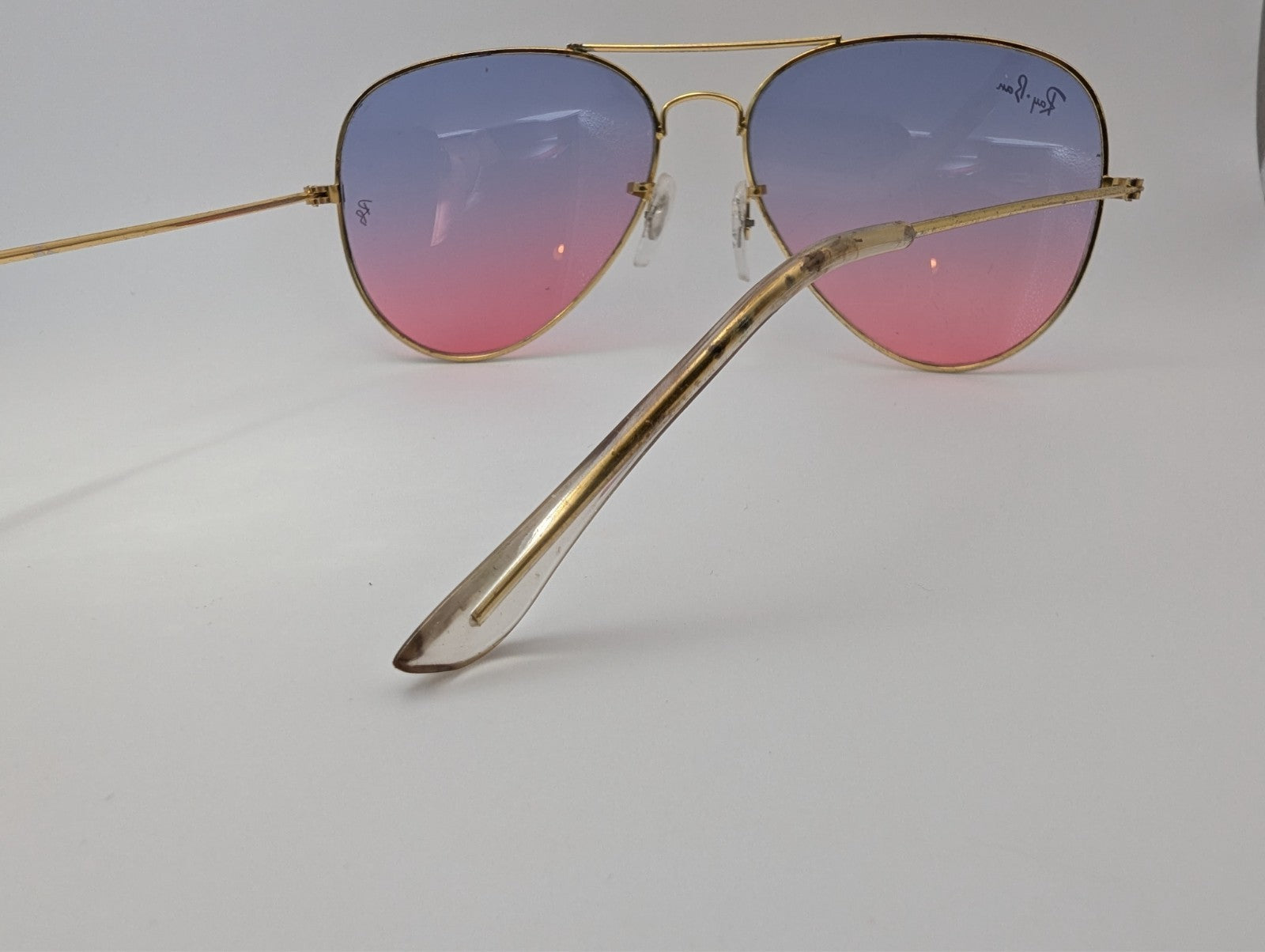Ray-Ban Aviator Sunglasses, Gradient Pink Gold Frame