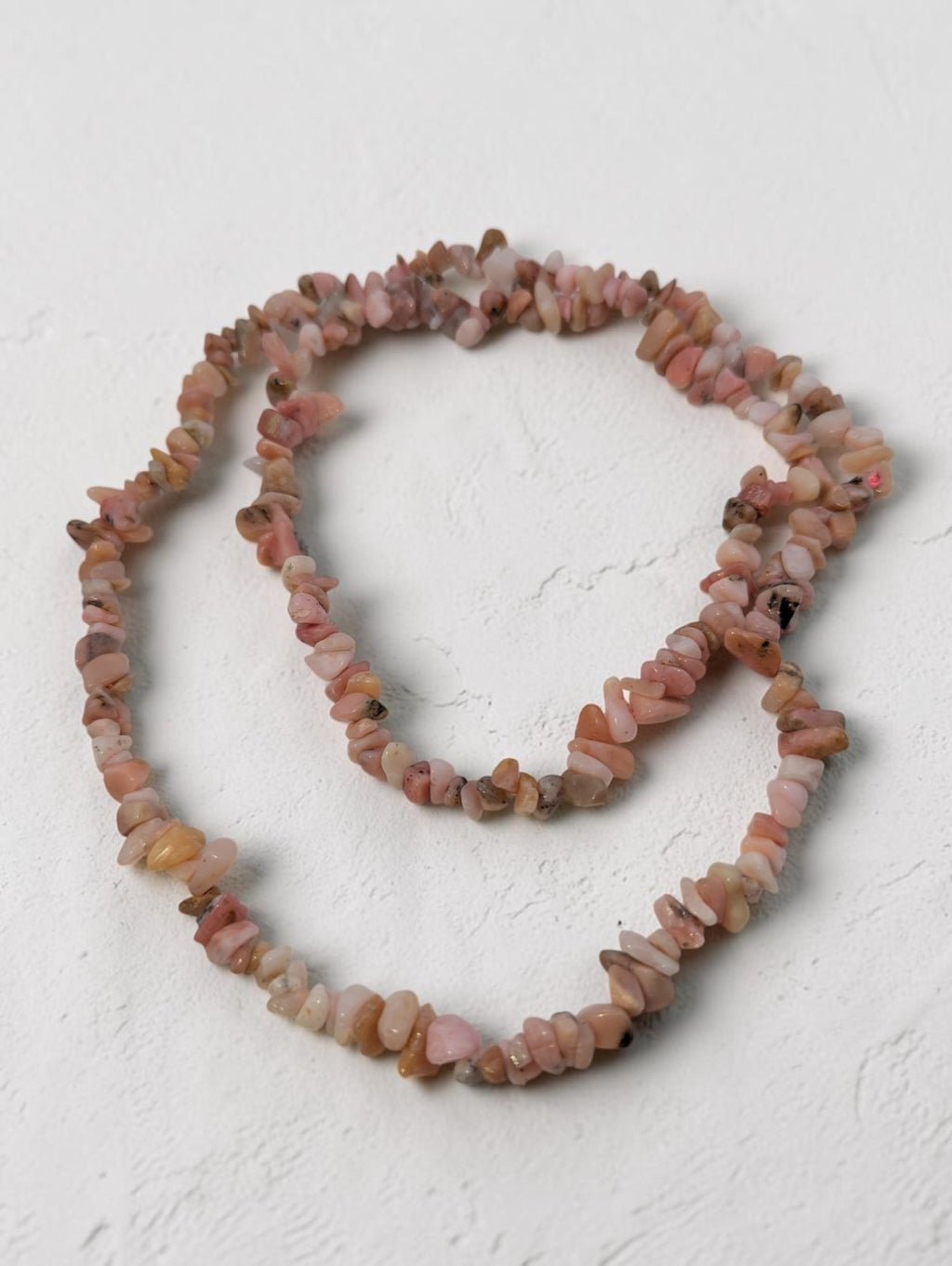 Puruvian Pink Opal Chip Bead Strand Necklace, 32"