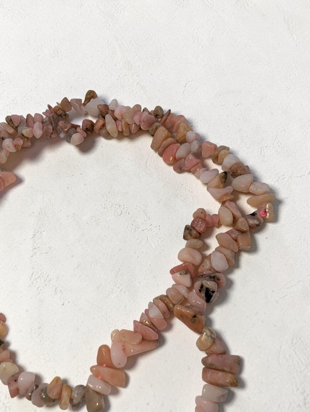 Puruvian Pink Opal Chip Bead Strand Necklace, 32"