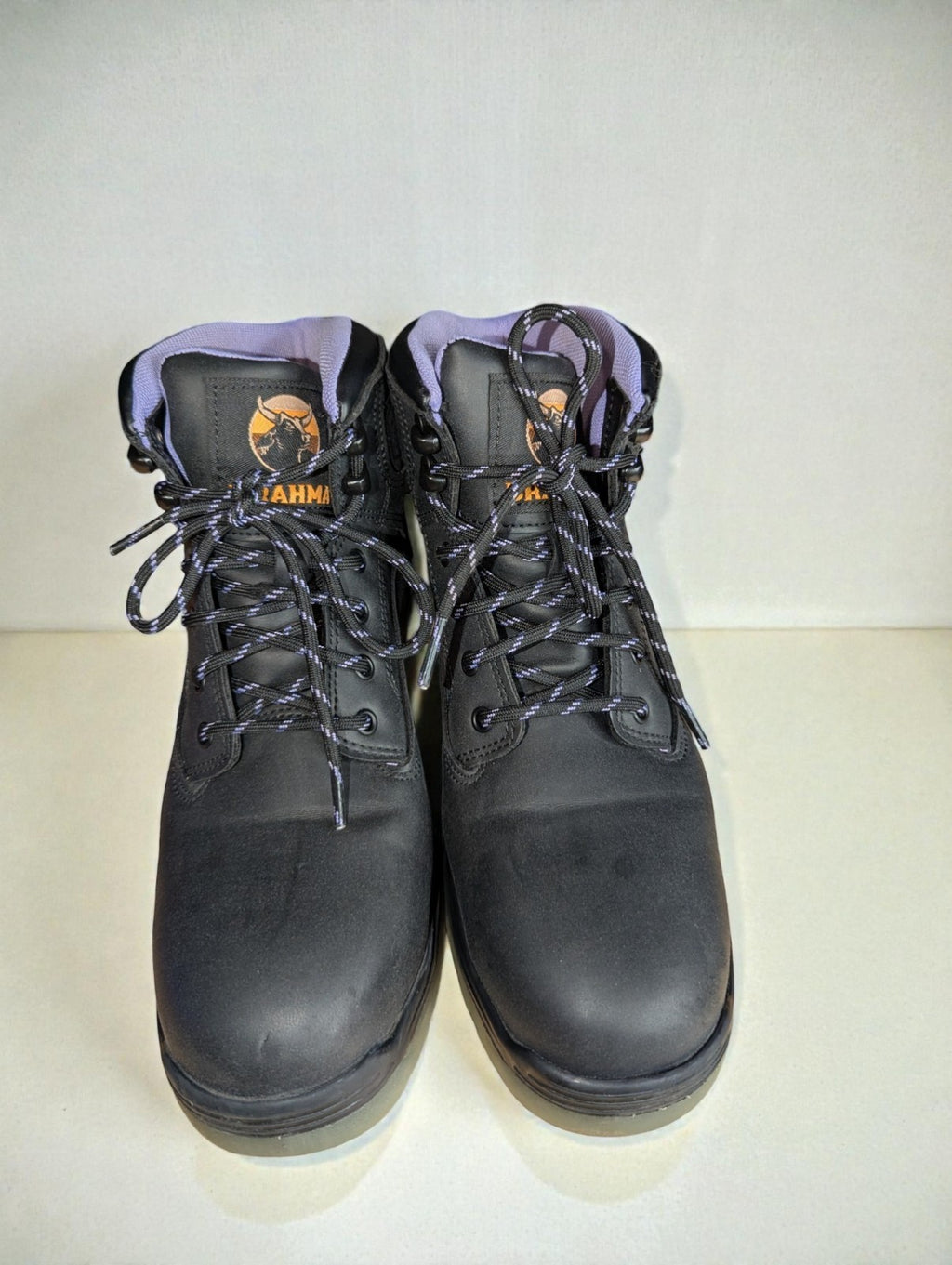 Brahma Women's Combustion 6" Steel Toe Work Boots, Size 8 Black and Purple