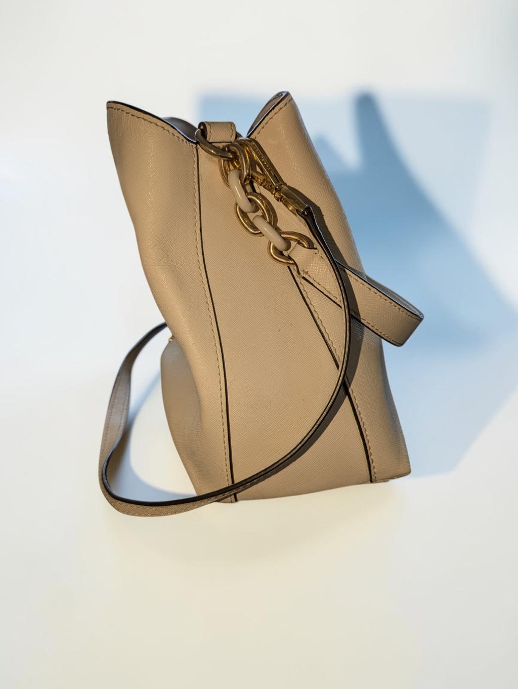 Michael Kors White Pebbled Leather Crossbody Bag
