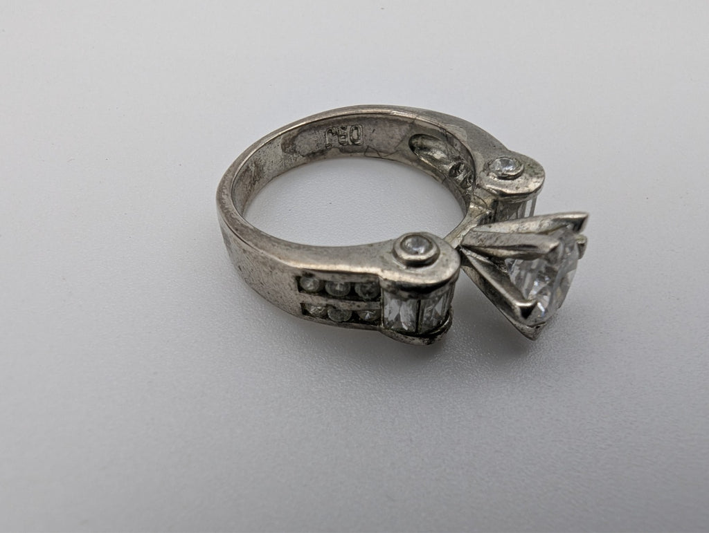 Vintage Style 925 DBJ Crystal Ring, Size 7
