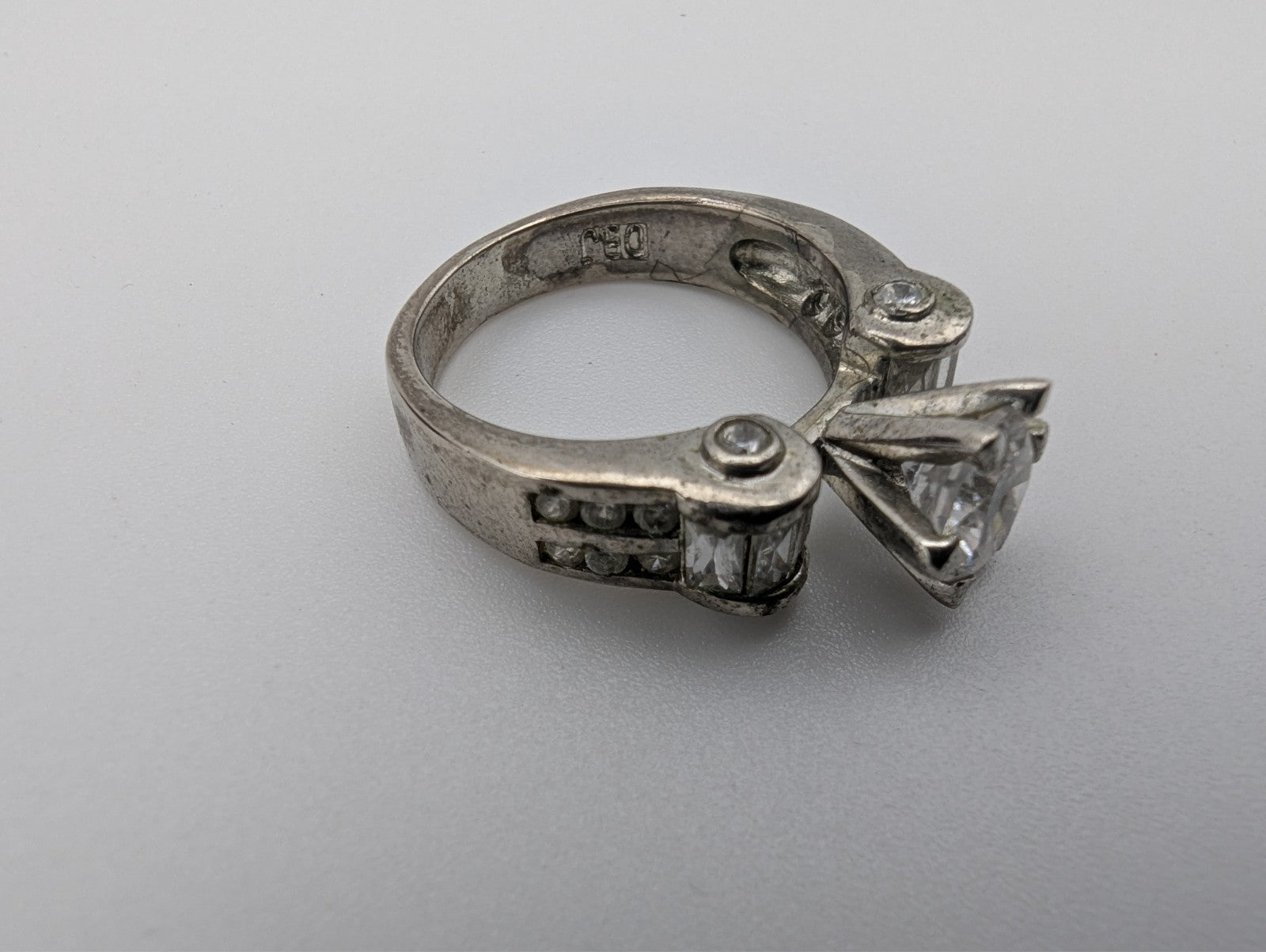 Vintage Style 925 DBJ Crystal Ring, Size 7